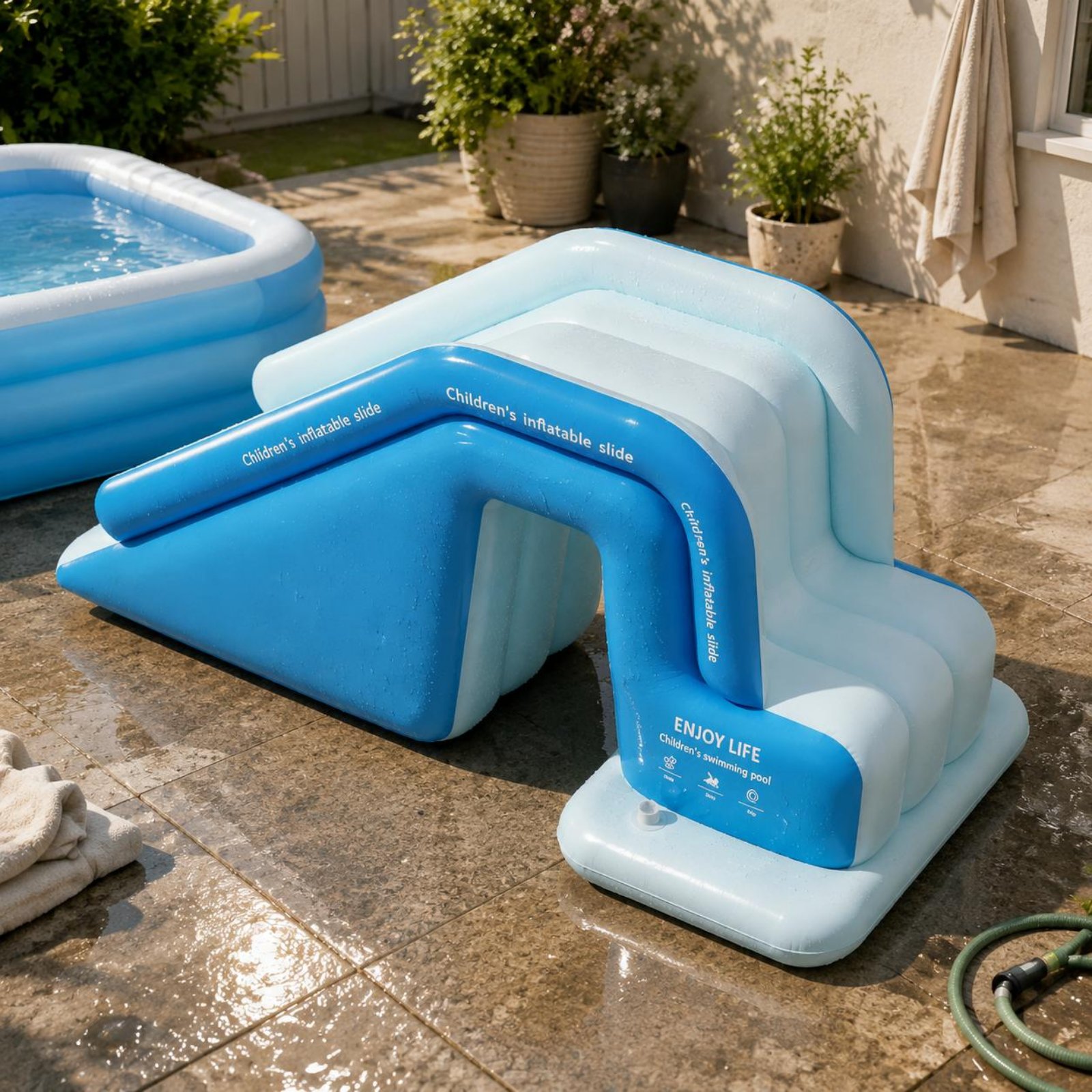 Kids Outdoor Water Park - Scivolo Gonfiabile per Piscina, Parco Acquatico