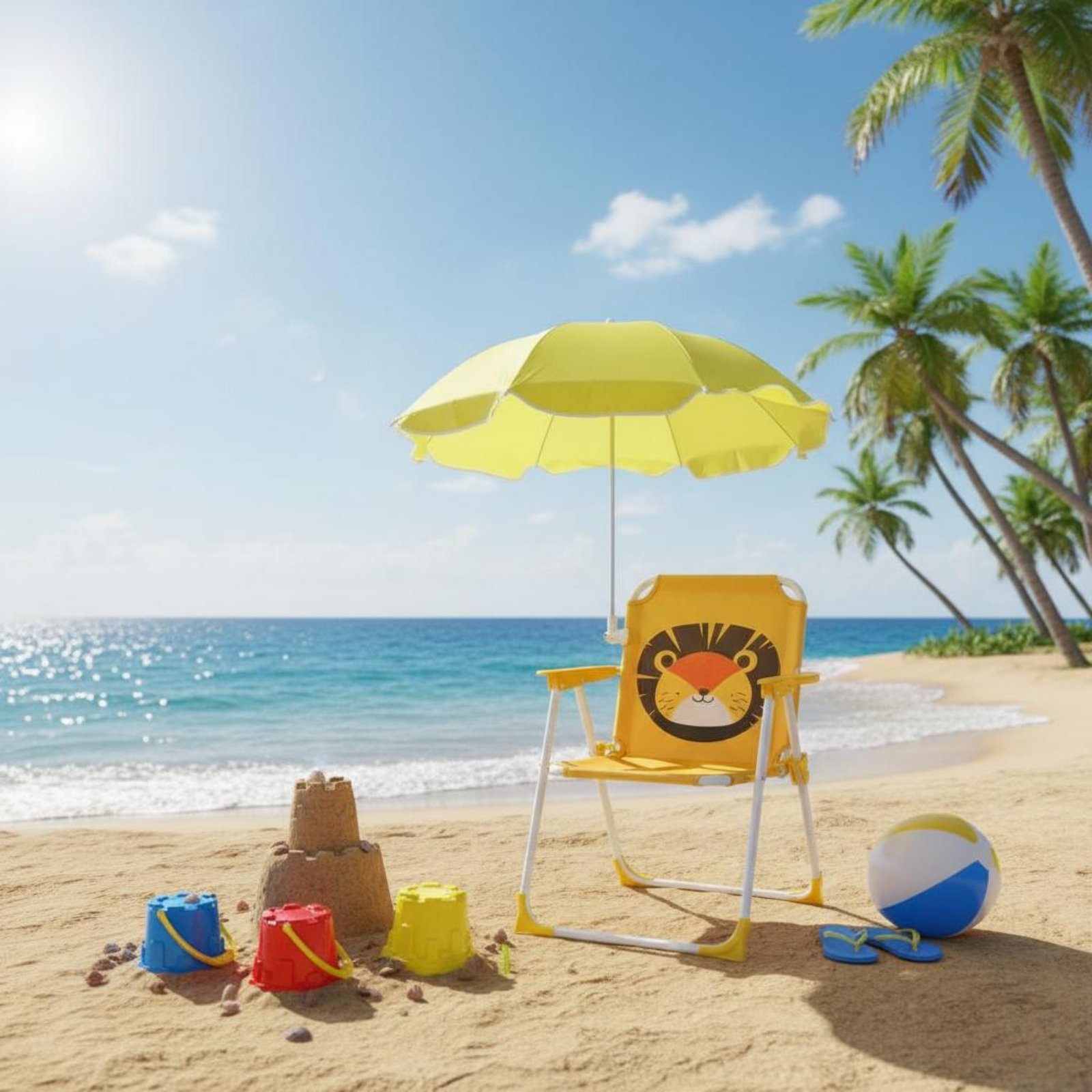 Kids Outdoor Umbrella Chair - Sedia Portatile per Bambini con Parasole,