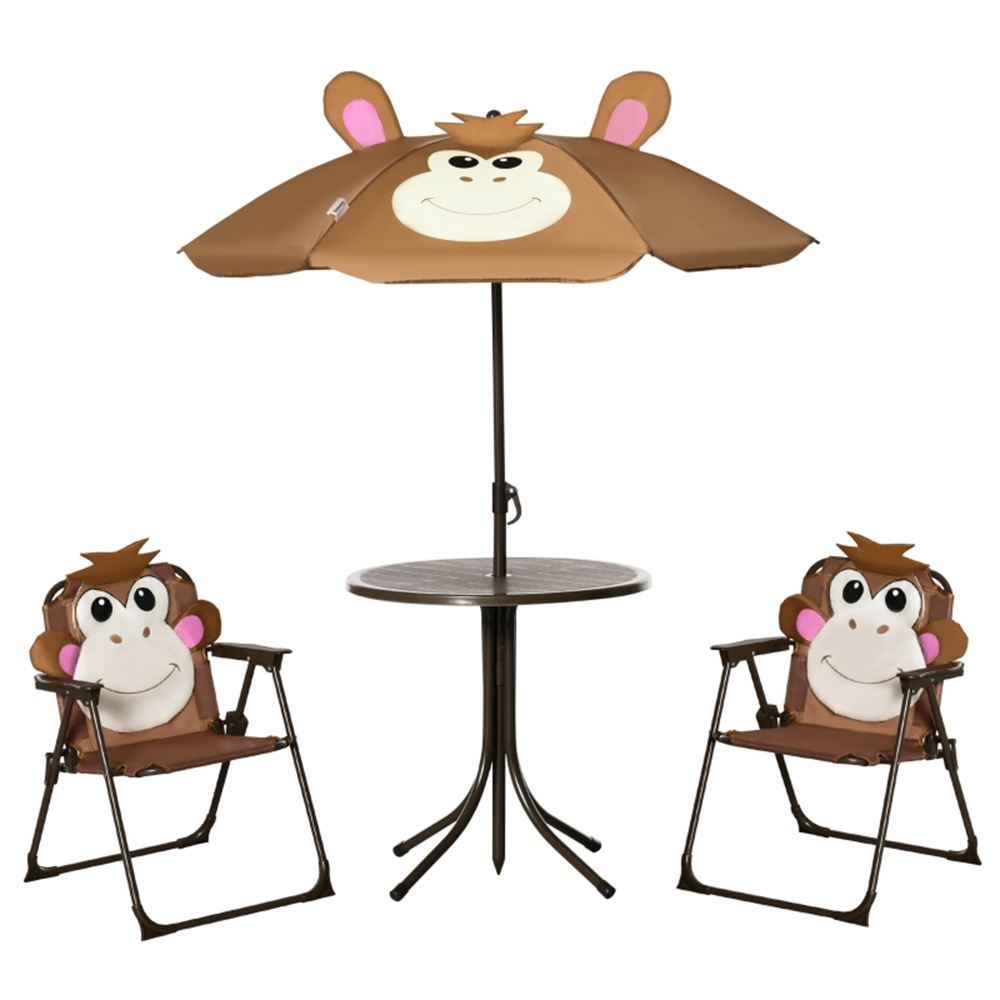 Kids Outdoor Table And Chairs With Umbrella - Set Tavolo e Sedie per Bambini