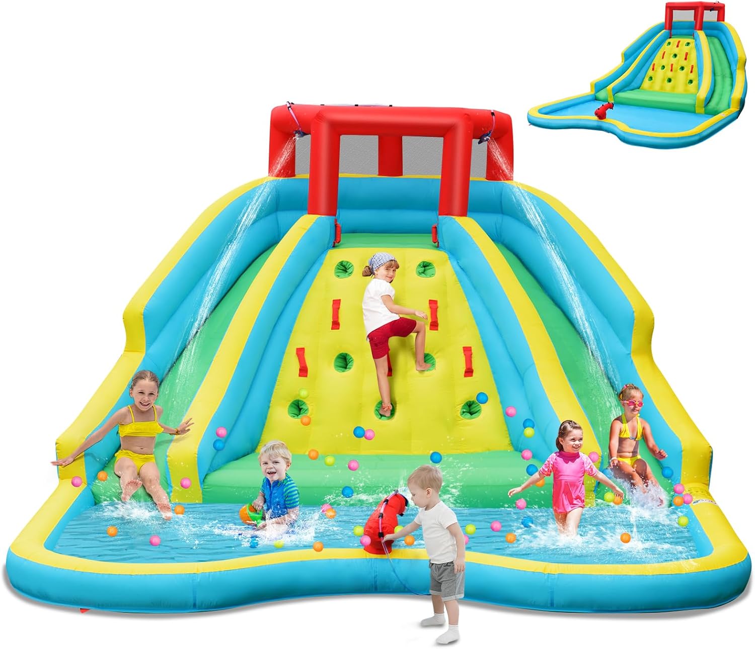 Kids Outdoor Water Park - Scivolo d'Acqua Gonfiabile Gigante per Bambini,