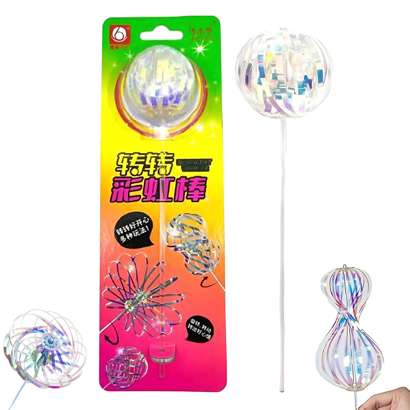 Bubble Sword Wand - Arcobaleno Twirler Stick Spinner Toy Magic-Party