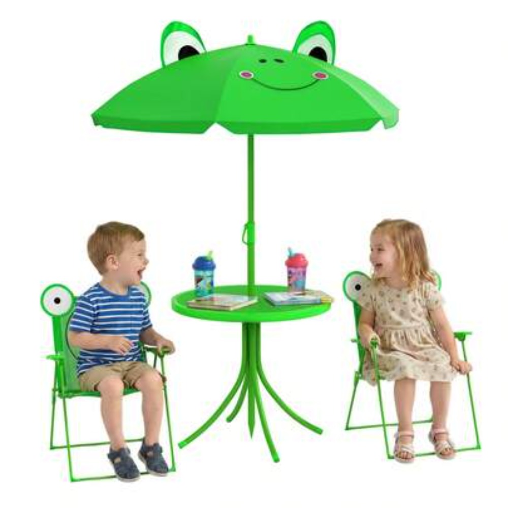 Kids Outdoor Table And Chairs With Umbrella - Set Tavolo e Sedie per Bambini,