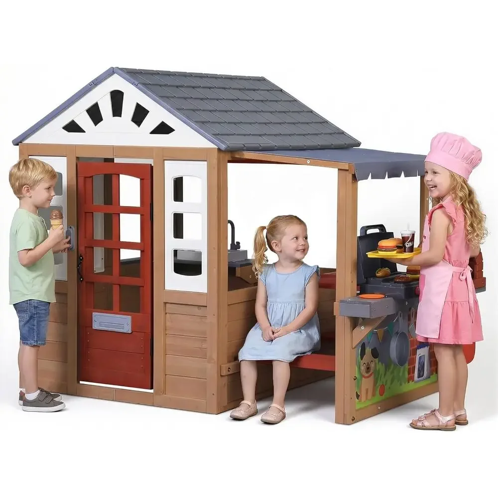 Kids Outdoor Play Table - Casetta da gioco in legno per