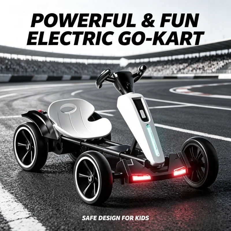 Kids Outdoor Ride On - Go-Kart Elettrico Pieghevole per Bambini con