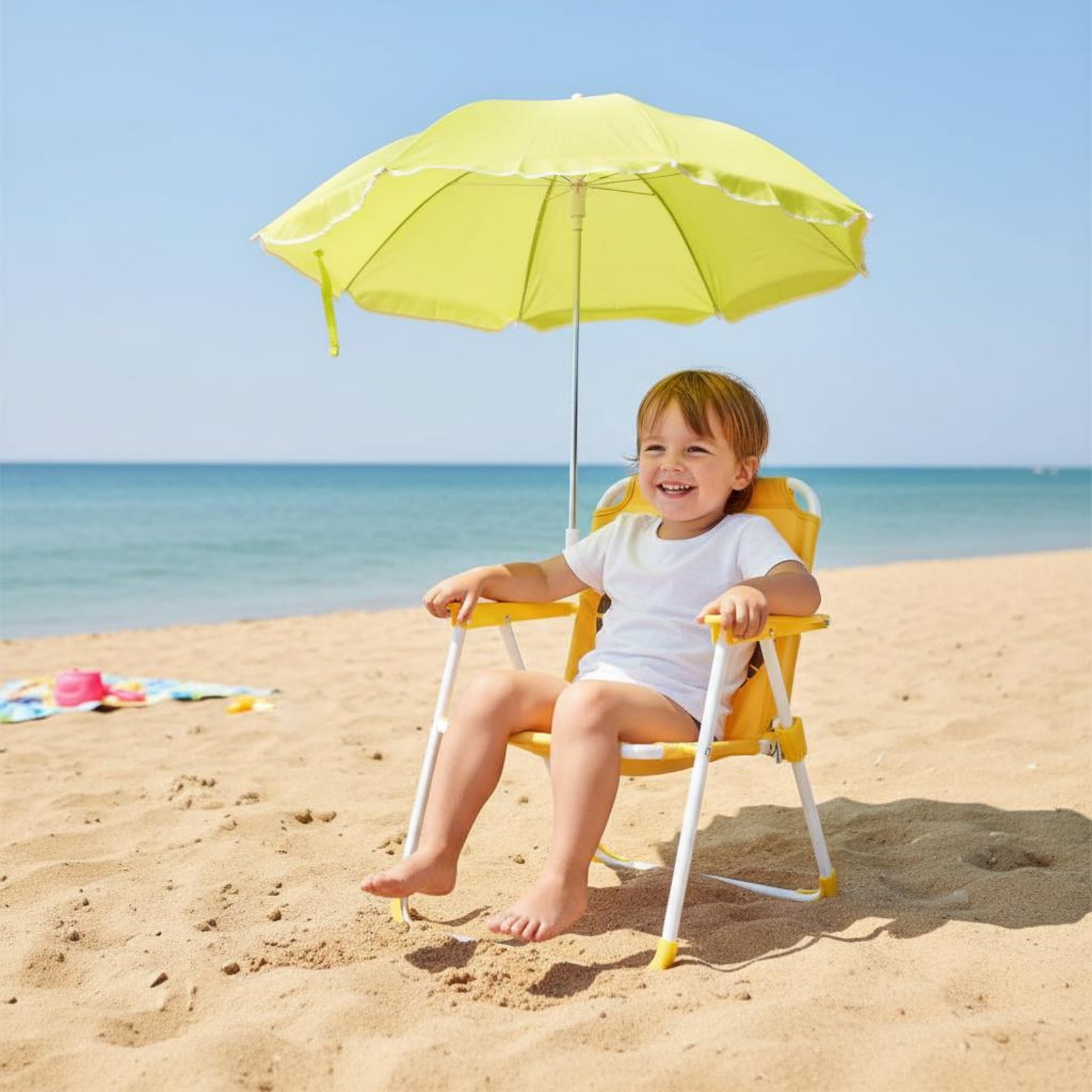 Kids Outdoor Umbrella Chair - Sedia Portatile per Bambini con Parasole,