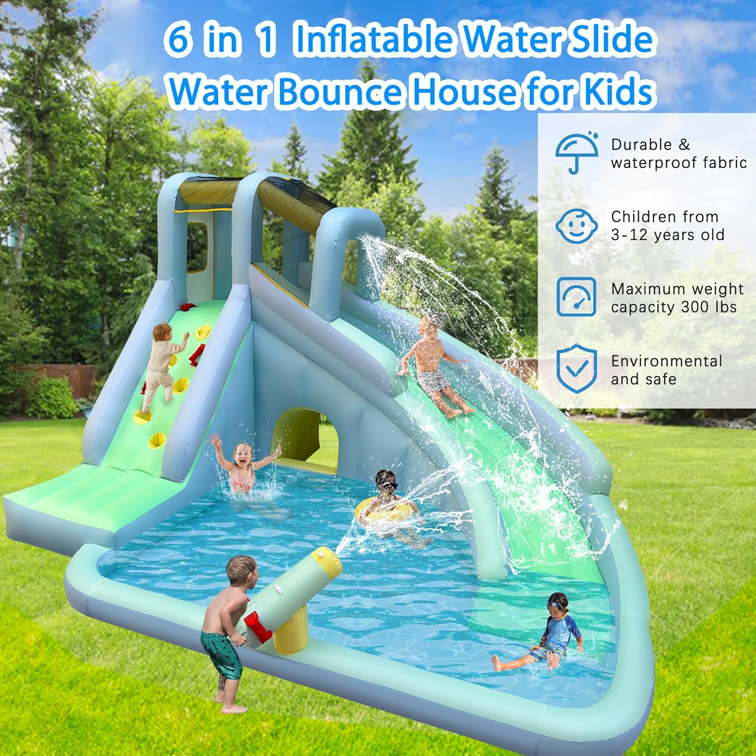 Parco Acquatico Gonfiabile 6-i - Kids Outdoor Water Park recensione e prezzo