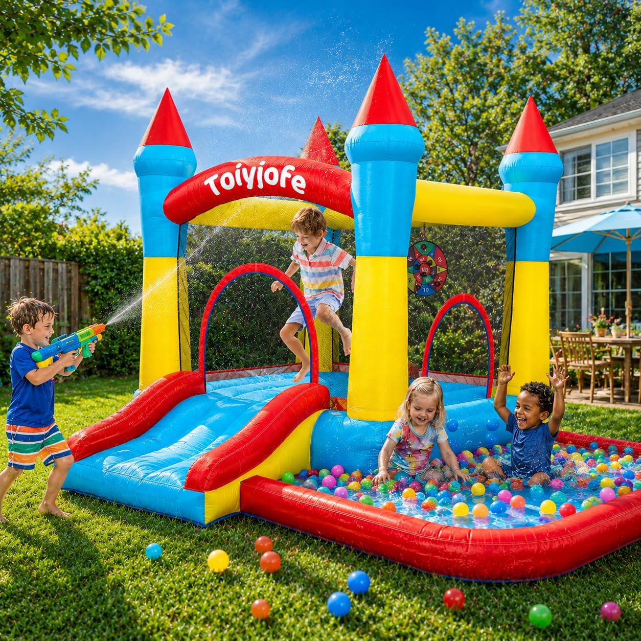 Castello Gonfiabile per Bambin - Kids Outdoor Jumping Castle recensione e prezzo