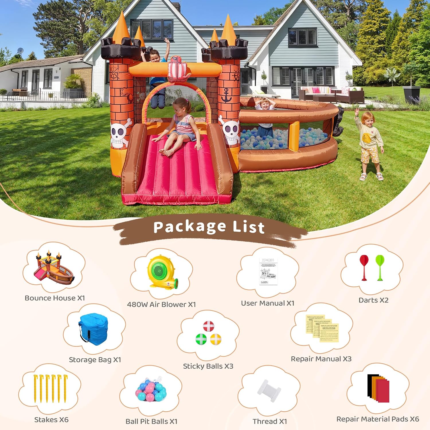 Castello Gonfiabile per Bambin - Kids Outdoor Jumping Castle recensione e prezzo