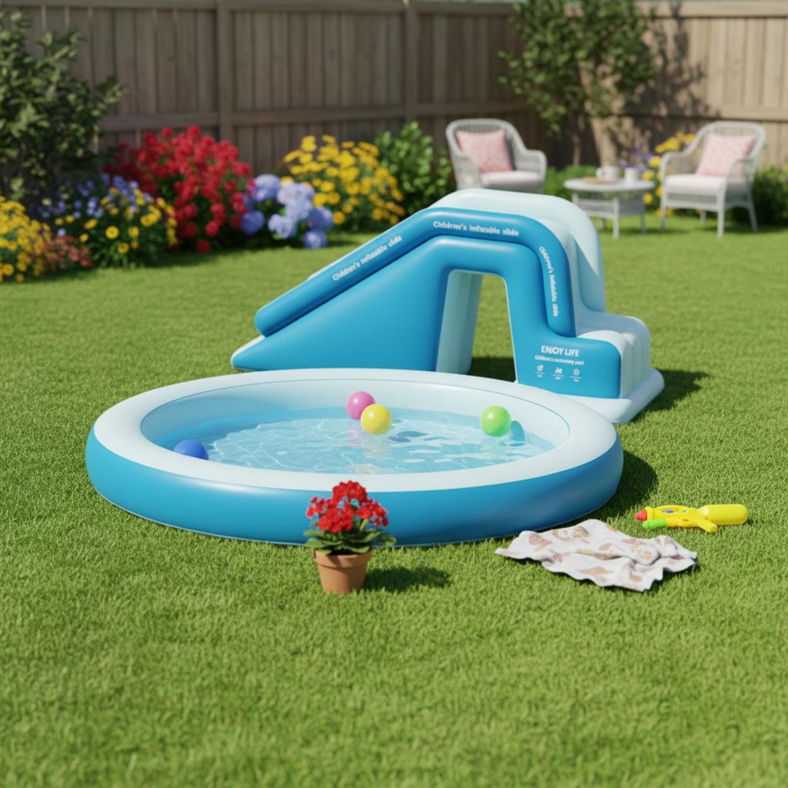 Scivolo Gonfiabile per Piscina - Kids Outdoor Water Park recensione e prezzo
