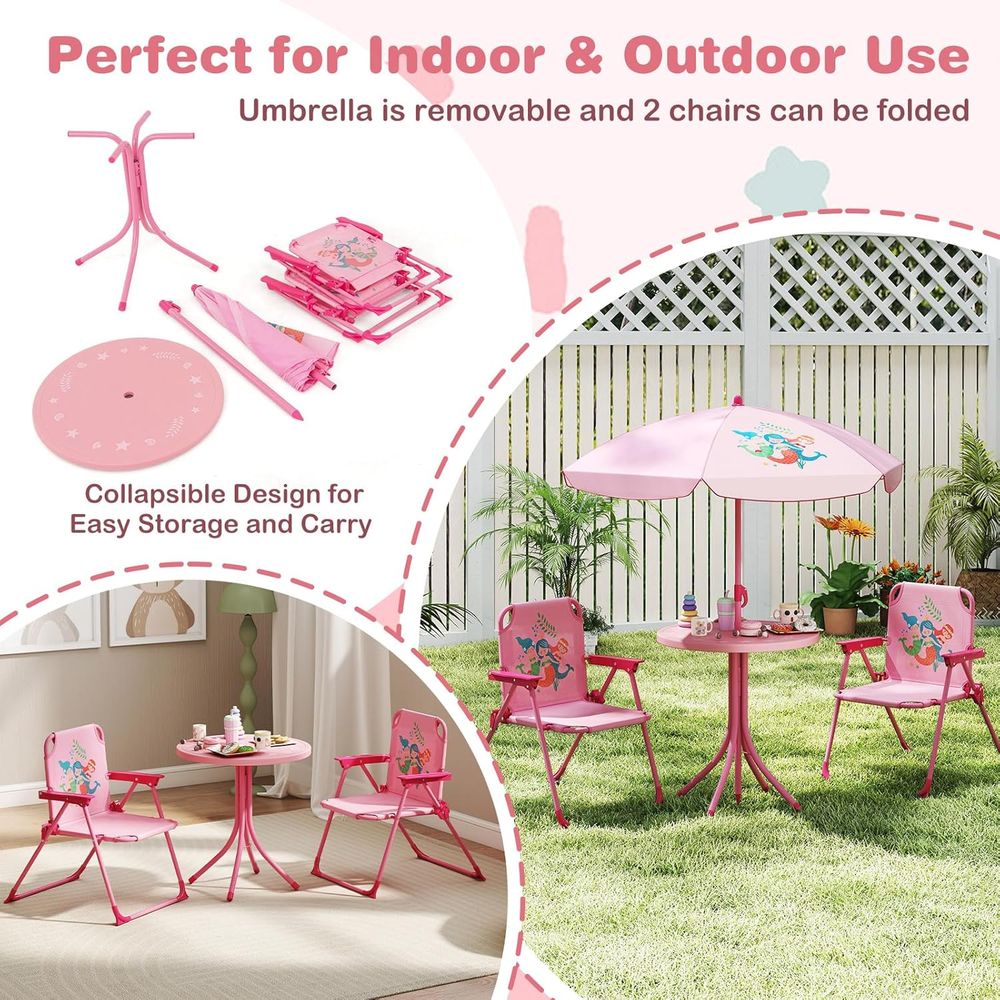 Tavolo da Picnic per Bambini,  - Kids Outdoor Table And Chairs With Umbrella recensione e prezzo