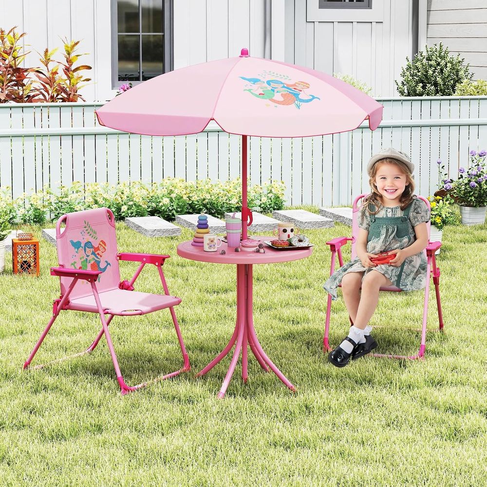 Tavolo da Picnic per Bambini,  - Kids Outdoor Table And Chairs With Umbrella recensione e prezzo
