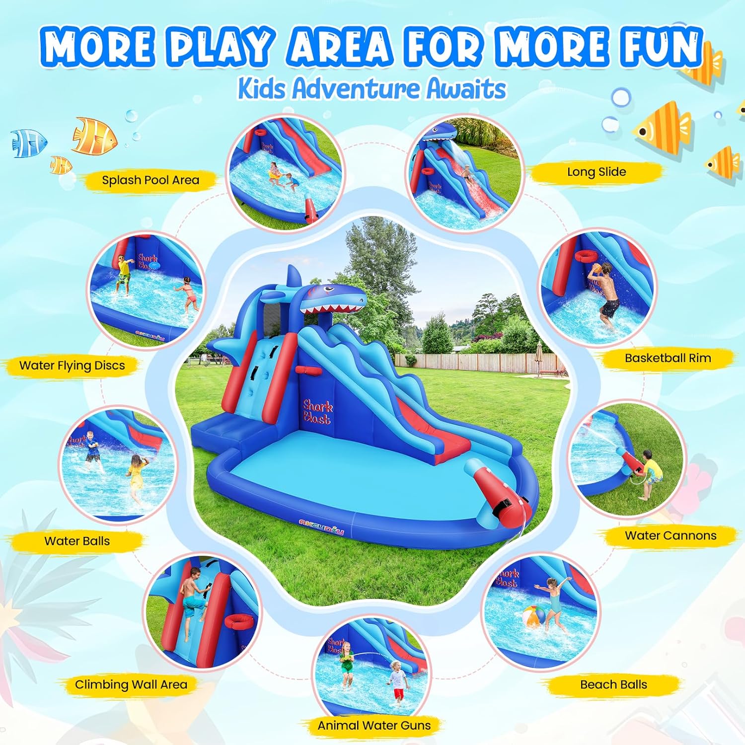 Parco Acquatico Gonfiabile a T - Kids Outdoor Water Park recensione e prezzo