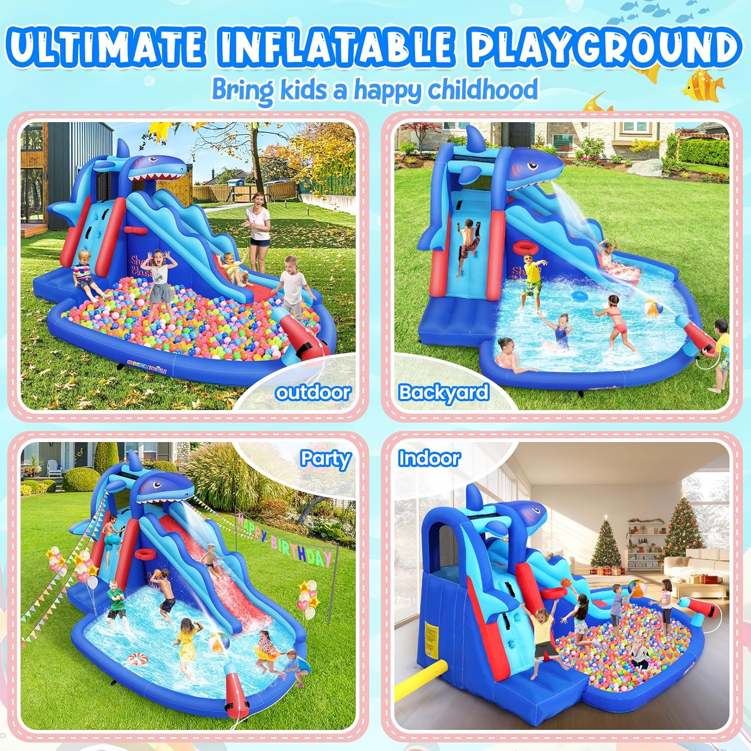 Parco Acquatico Gonfiabile a T - Kids Outdoor Water Park recensione e prezzo